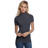T-shirt col roulé manches courtes en modal CINDY03