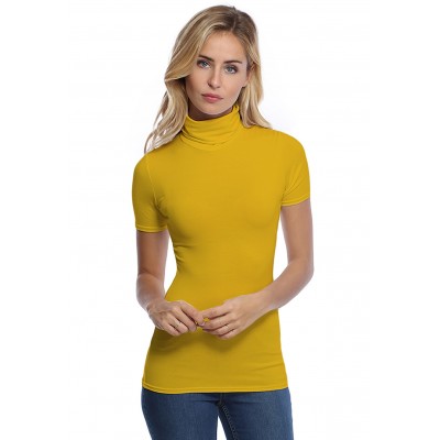 T-shirt col roulé manches courtes en modal CINDY03
