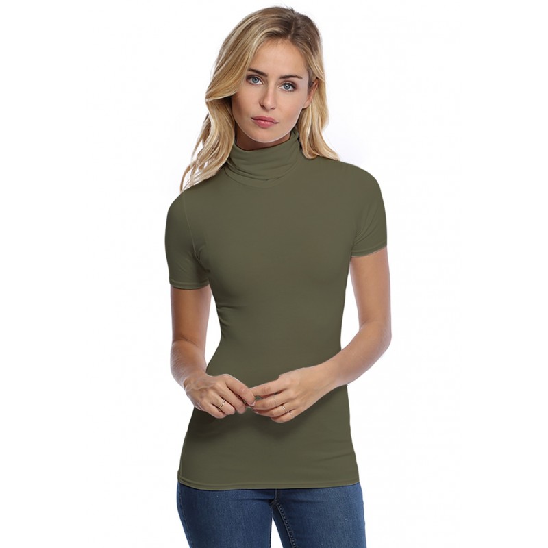 T-shirt col roulé manches courtes en modal CINDY03 T-shirt col roulé manches courtes en modal CINDY03