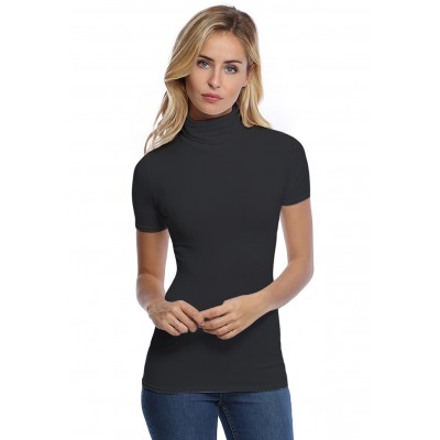 T-shirt col roulé manches courtes en modal CINDY03