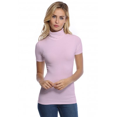T-shirt col roulé manches courtes en modal CINDY03