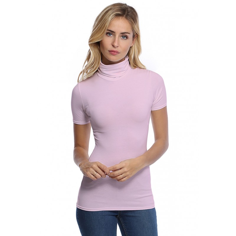 T-shirt col roulé manches courtes en modal CINDY03 T-shirt col roulé manches courtes en modal CINDY03