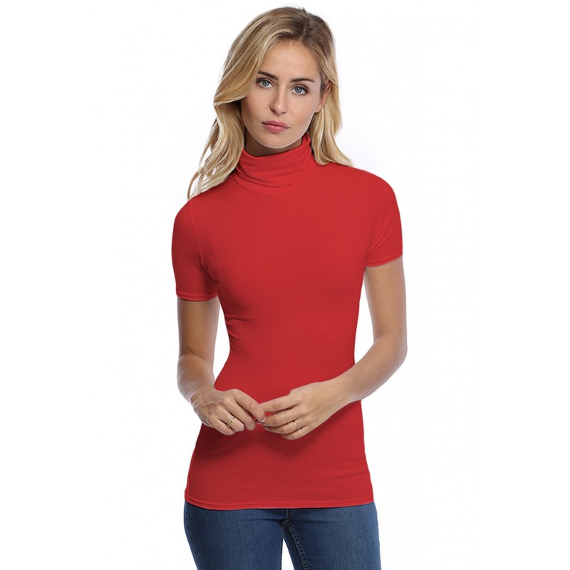 T-shirt col roulé manches courtes en modal CINDY03 T-shirt col roulé manches courtes en modal CINDY03