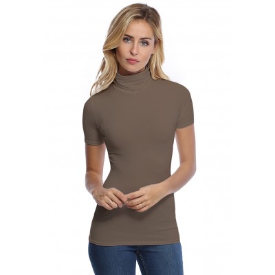 T-shirt col roulé manches courtes en modal CINDY03