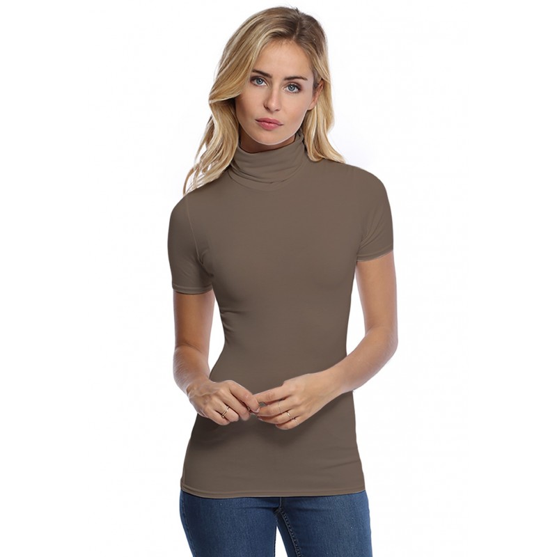 T-shirt col roulé manches courtes en modal CINDY03