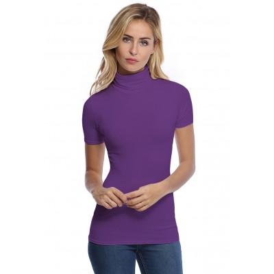 T-shirt col roulé manches courtes en modal CINDY03