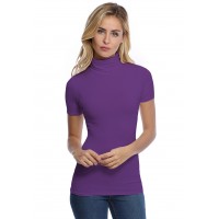 T-shirt col roulé manches courtes en modal CINDY03