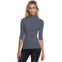 T-shirt col roulé manches 3-4 en modal CINDY04