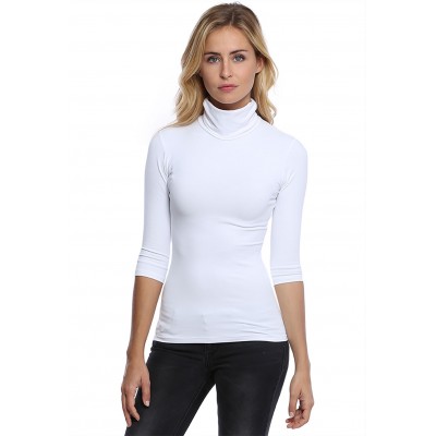 T-shirt col roulé manches 3-4 en modal CINDY04