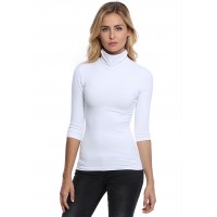 T-shirt col roulé manches 3-4 en modal CINDY04