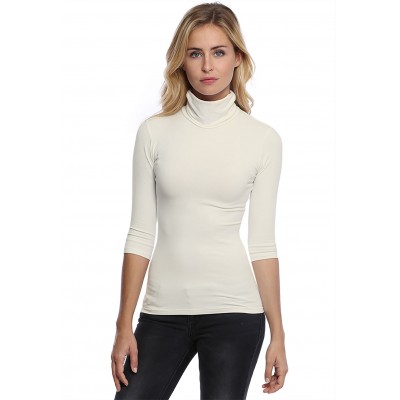 T-shirt col roulé manches 3-4 en modal CINDY04