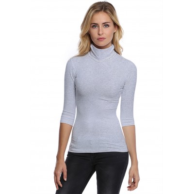 T-shirt col roulé manches 3-4 en modal CINDY04
