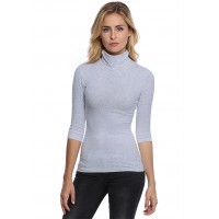 T-shirt col roulé manches 3-4 en modal CINDY04