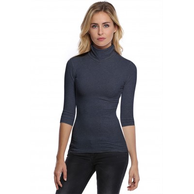T-shirt col roulé manches 3-4 en modal CINDY04