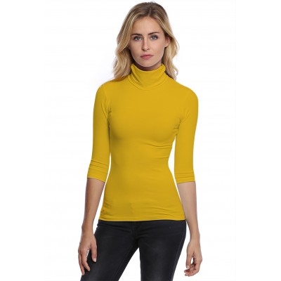 T-shirt col roulé manches 3-4 en modal CINDY04