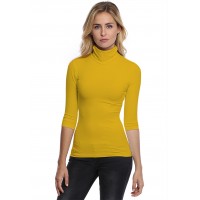 T-shirt col roulé manches 3-4 en modal CINDY04
