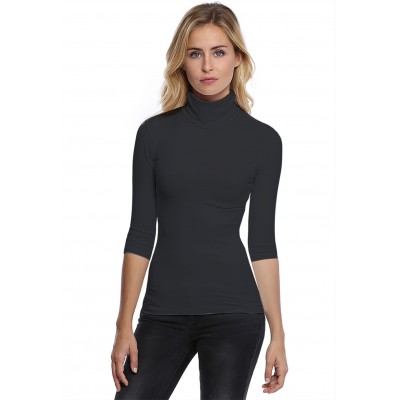 T-shirt col roulé manches 3-4 en modal CINDY04