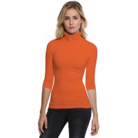T-shirt col roulé manches 3-4 en modal CINDY04