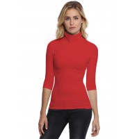 T-shirt col roulé manches 3-4 en modal CINDY04