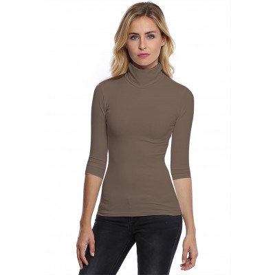 T-shirt col roulé manches 3-4 en modal CINDY04