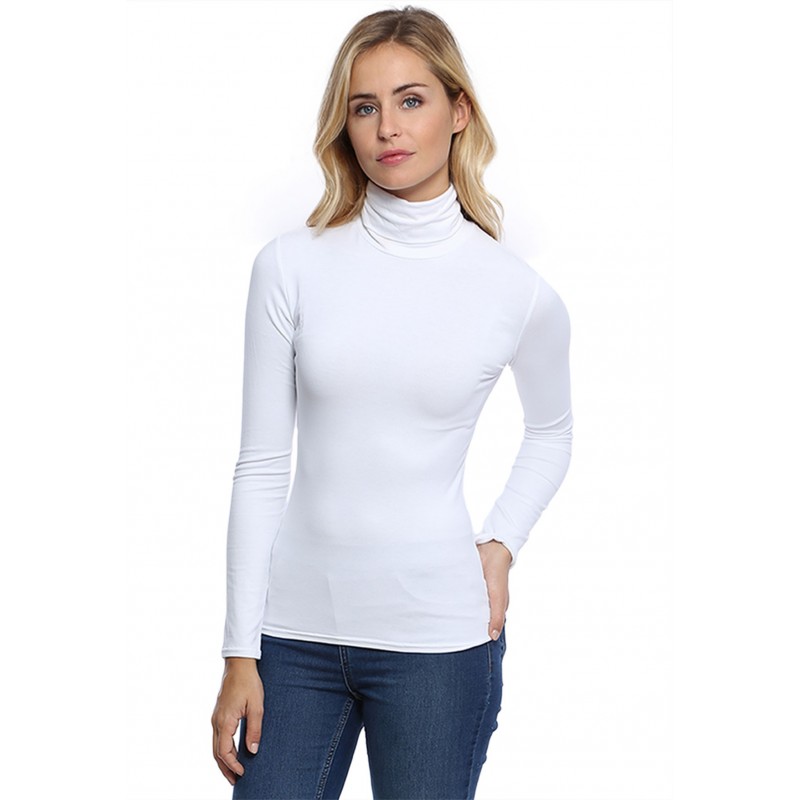 T-shirt col roulé manches longues en modal CINDY05 T-shirt col roulé manches longues en modal CINDY05