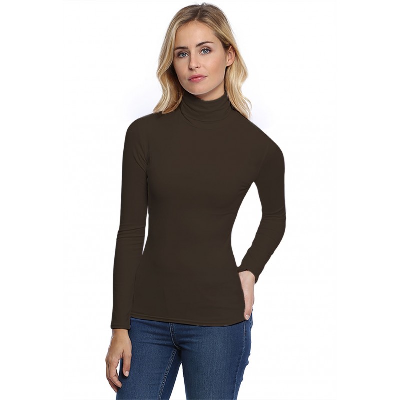 T-shirt col roulé manches longues en modal CINDY05 T-shirt col roulé manches longues en modal CINDY05