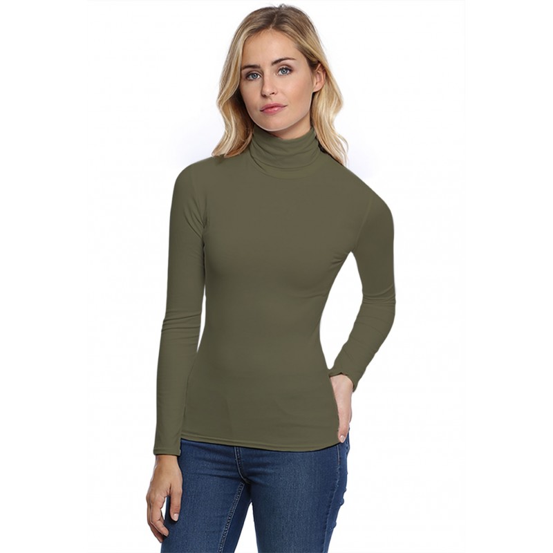 T-shirt col roulé manches longues en modal CINDY05 T-shirt col roulé manches longues en modal CINDY05