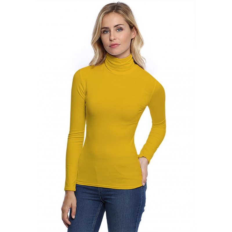 T-shirt col roulé manches longues en modal CINDY05 T-shirt col roulé manches longues en modal CINDY05
