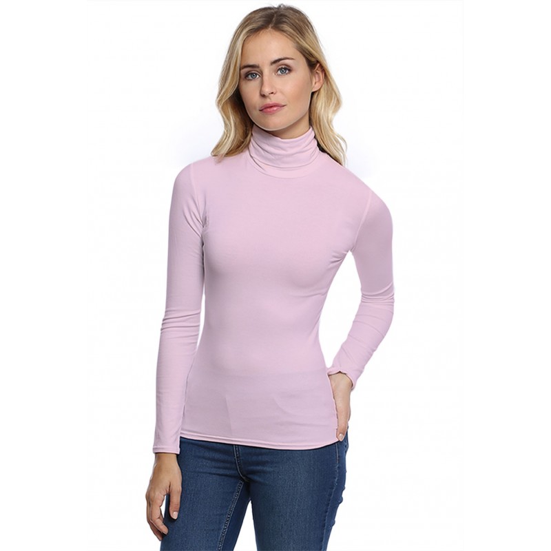 T-shirt col roulé manches longues en modal CINDY05 T-shirt col roulé manches longues en modal CINDY05