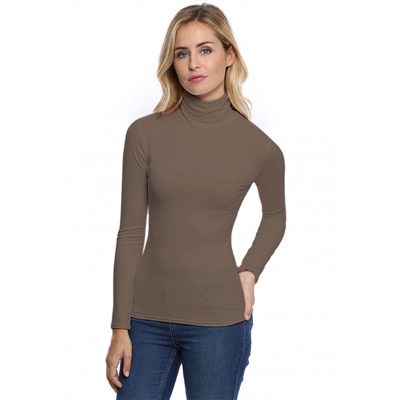 T-shirt col roulé manches longues en modal CINDY05 T-shirt col roulé manches longues en modal CINDY05