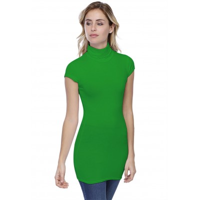 T-shirt long col roulé manches courtes capes en modal CINDY07