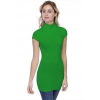 T-shirt long col roulé manches courtes capes en modal CINDY07
