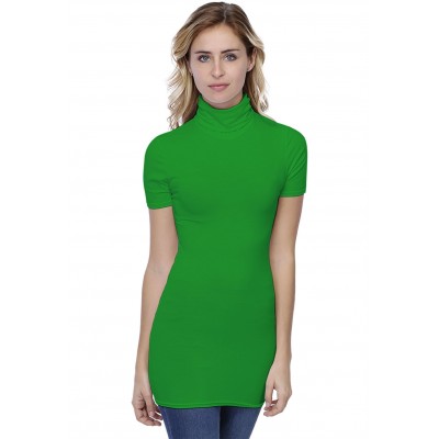 T-shirt long col roulé manches courtes en modal CINDY08