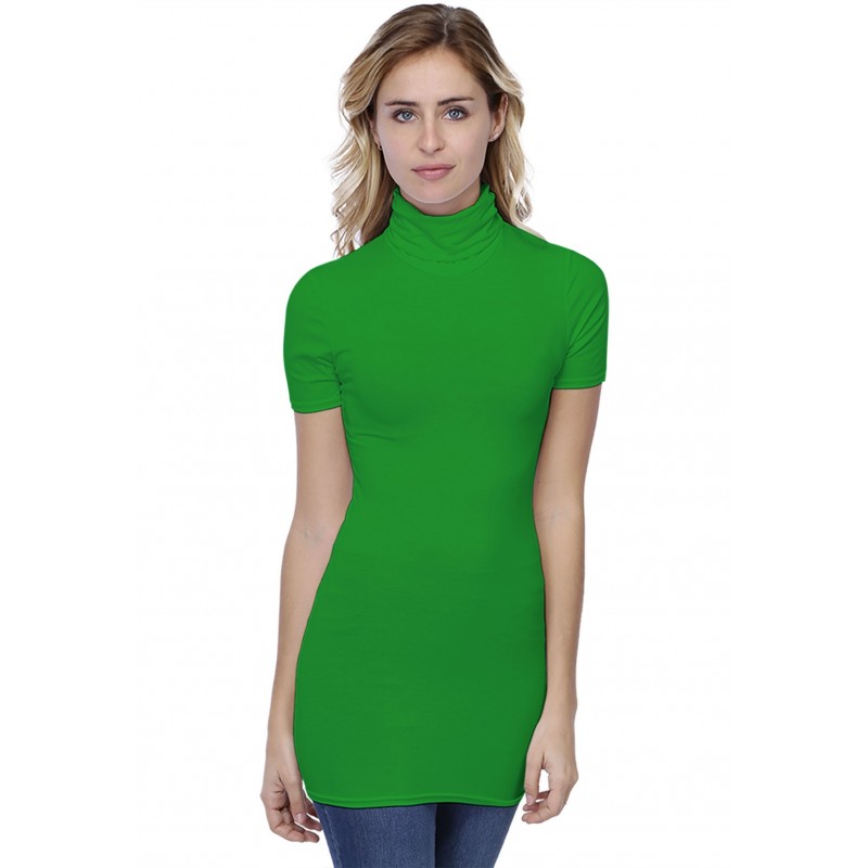 T-shirt long col roulé manches courtes en modal CINDY08 T-shirt long col roulé manches courtes en modal CINDY08