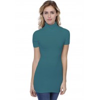 T-shirt long col roulé manches courtes en modal CINDY08
