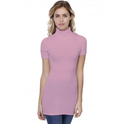 T-shirt long col roulé manches courtes en modal CINDY08