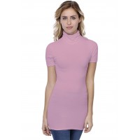 T-shirt long col roulé manches courtes en modal CINDY08