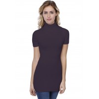 T-shirt long col roulé manches courtes en modal CINDY08