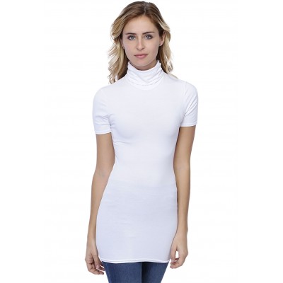 T-shirt long col roulé manches courtes en modal CINDY08