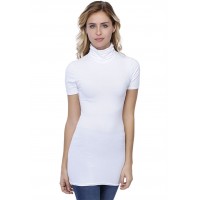 T-shirt long col roulé manches courtes en modal CINDY08