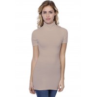 T-shirt long col roulé manches courtes en modal CINDY08