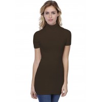 T-shirt long col roulé manches courtes en modal CINDY08