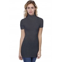 T-shirt long col roulé manches courtes en modal CINDY08