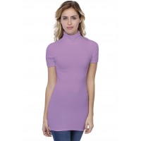 T-shirt long col roulé manches courtes en modal CINDY08