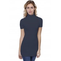 T-shirt long col roulé manches courtes en modal CINDY08