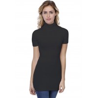 T-shirt long col roulé manches courtes en modal CINDY08