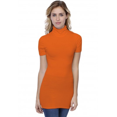 T-shirt long col roulé manches courtes en modal CINDY08