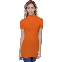 T-shirt long col roulé manches courtes en modal CINDY08
