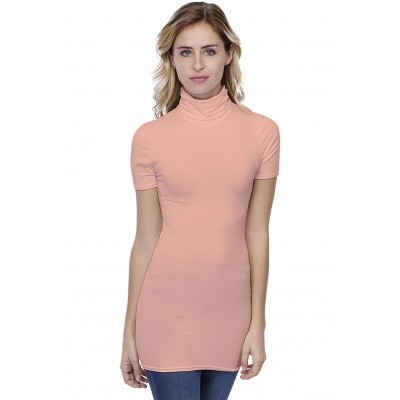 T-shirt long col roulé manches courtes en modal CINDY08