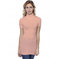T-shirt long col roulé manches courtes en modal CINDY08